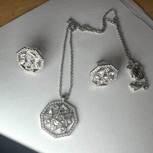 Swarovski Geometric Earrings and Necklace Set, NWOT